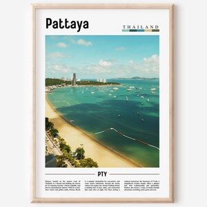 Pattaya Poster, Pattaya Print, Pattaya Wandkunst, Asien Druck, Asien Poster, Asien Foto, Minimales Reiseplakat