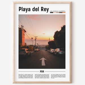 Stampa di Playa del Rey, Poster di Playa del Rey, Arte da parete di Playa del Rey, Stampa di viaggio minima, Destinazione poster di città minima, Poster di pittura a olio