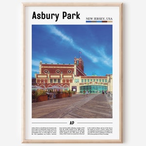 Asbury Park Print, Asbury Park Poster, Asbury Park Wandkunst, Ölgemälde Poster, Stadt Druck, Stadt Zeichnung, Reise Kunstwerk, Reise Wandkunst