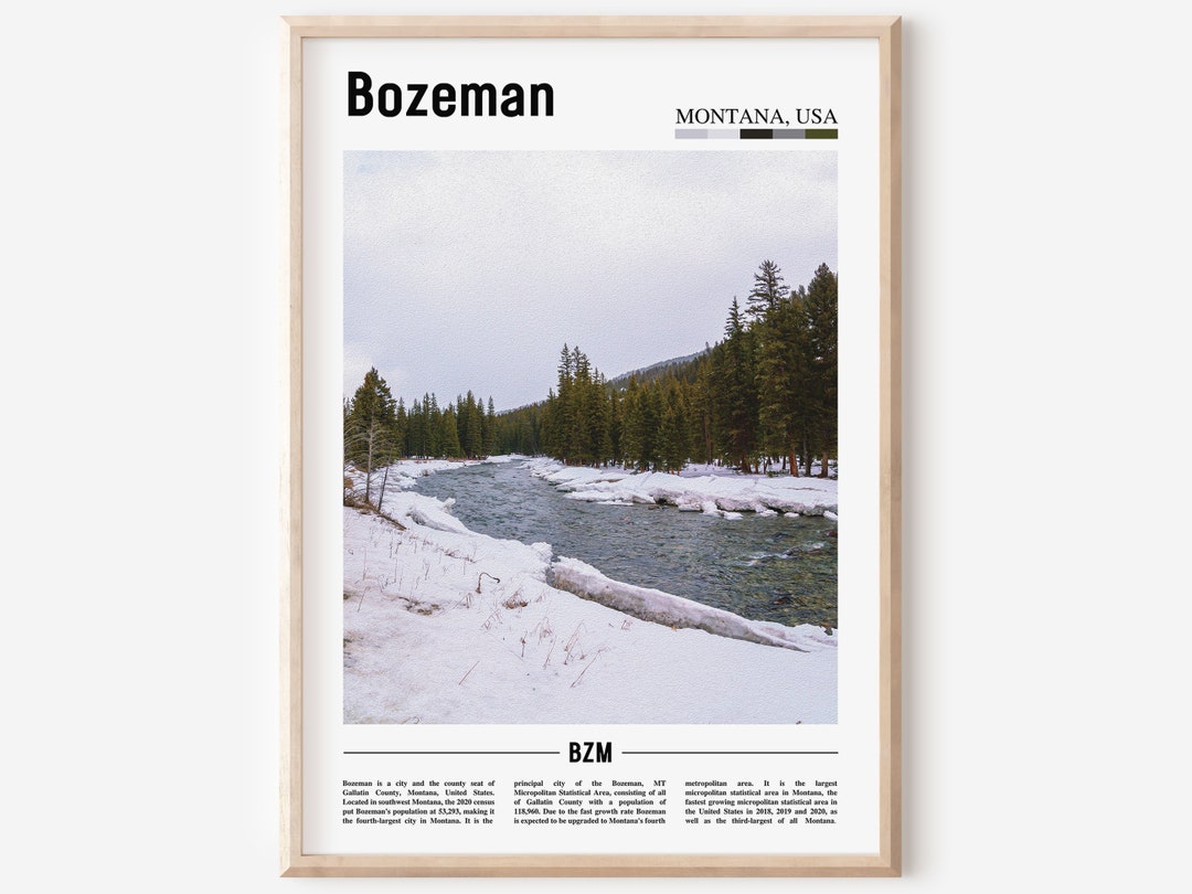 Bozeman Print, Bozeman Poster, Bozeman Wall Art, Oil Painting Poster