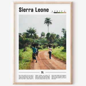 Sierra Leone Poster, Sierra Leone Druck, Sierra Leone Wandkunst, Minimaler Reisedruck, Reiseziel, Ölmalerei Poster