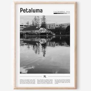 Petaluma Poster Black And White, Petaluma Print Black And White, Petaluma Wall Art, Minimal Travel Print, Travel Poster