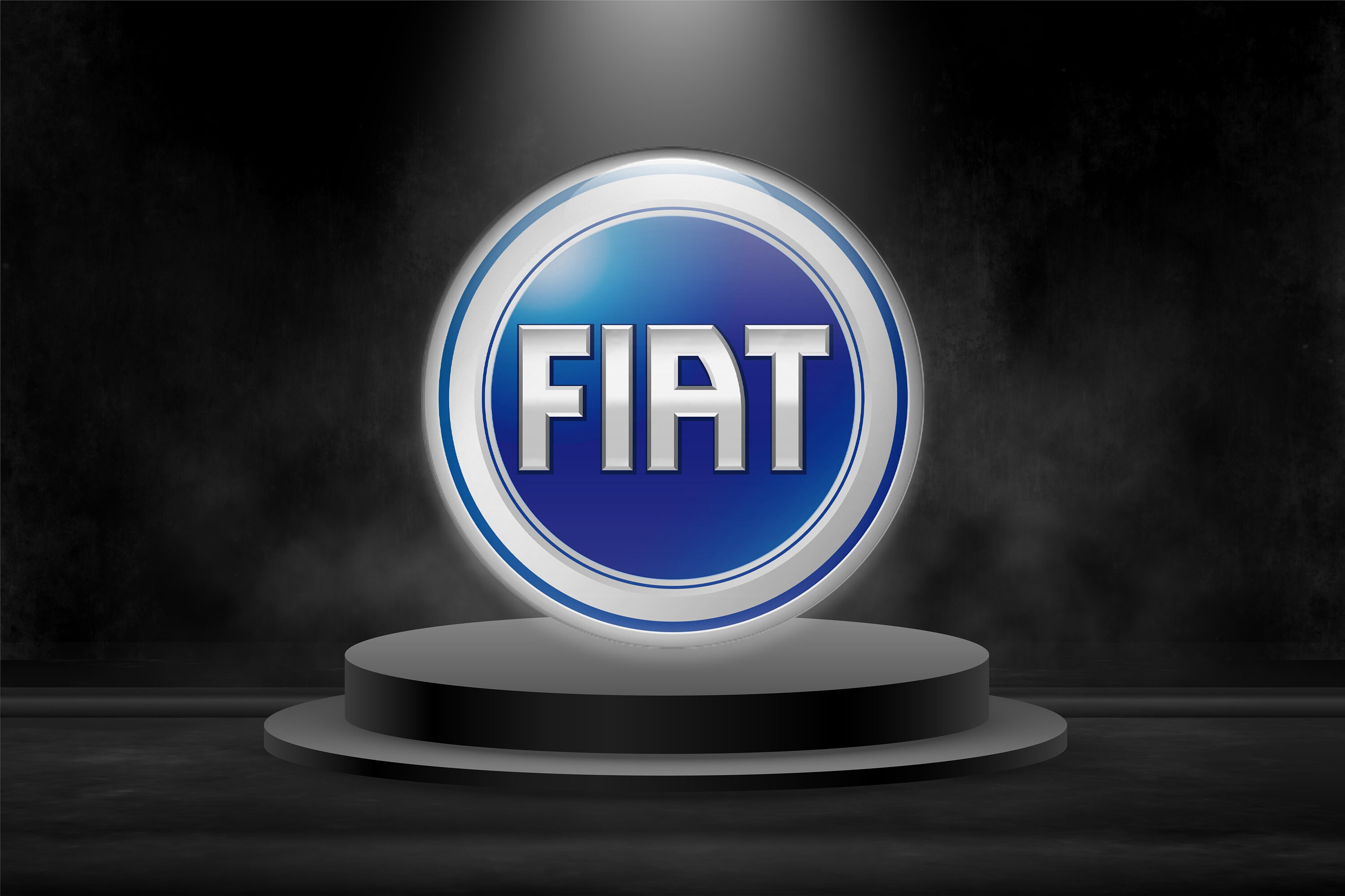 Diamond Sticker Fiat Emblem blau 48 mm