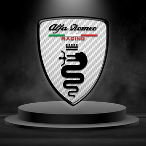 Coppia Adesivi Copri Logo Alfa Romeo - RP Grafica