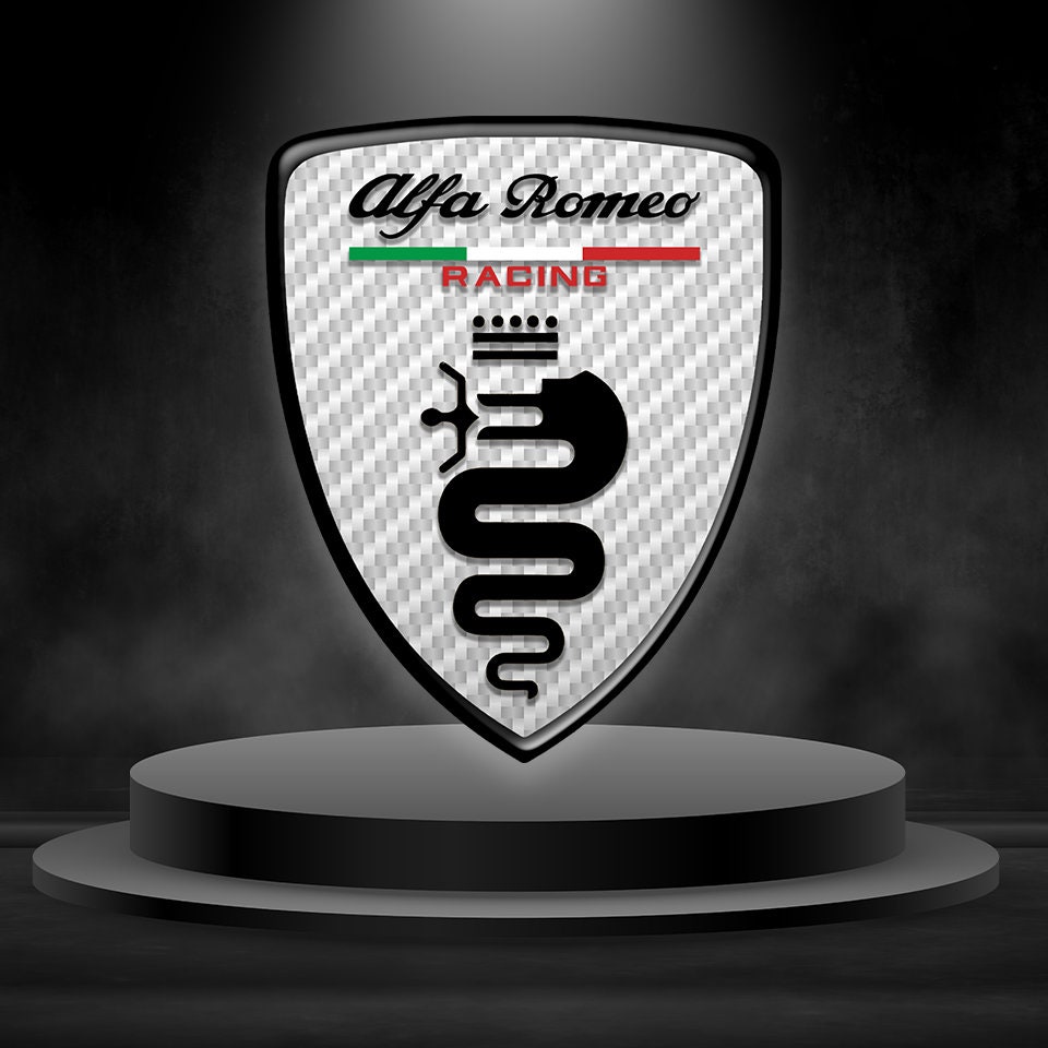 Alfa Romeo Sticker Hand Made Premium Quality Silicone Coated Side Badge  Decal Fender Logo Hood Trunk Laptop Smartphone Etc. 