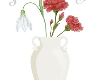 Digital Birth Month Flower Portraits