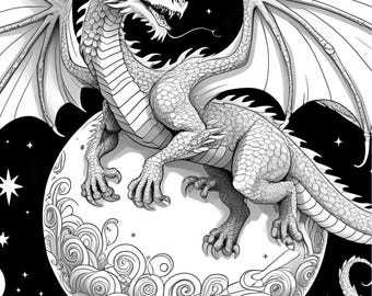 Majestic Dragons: A Digital Coloring Adventure (40+ Pages)