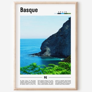 Affiche basque, impression basque, art mural basque, photo d'espagne, affiche d'espagne, impression d'espagne, affiche de voyage minimale