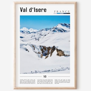 Val d'Isere Poster, Val d'Isere Poster, Val d'Isere Wandkunst, Minimal Travel Print,Minimal City Poster,Reiseziel,Ölgemälde Poster