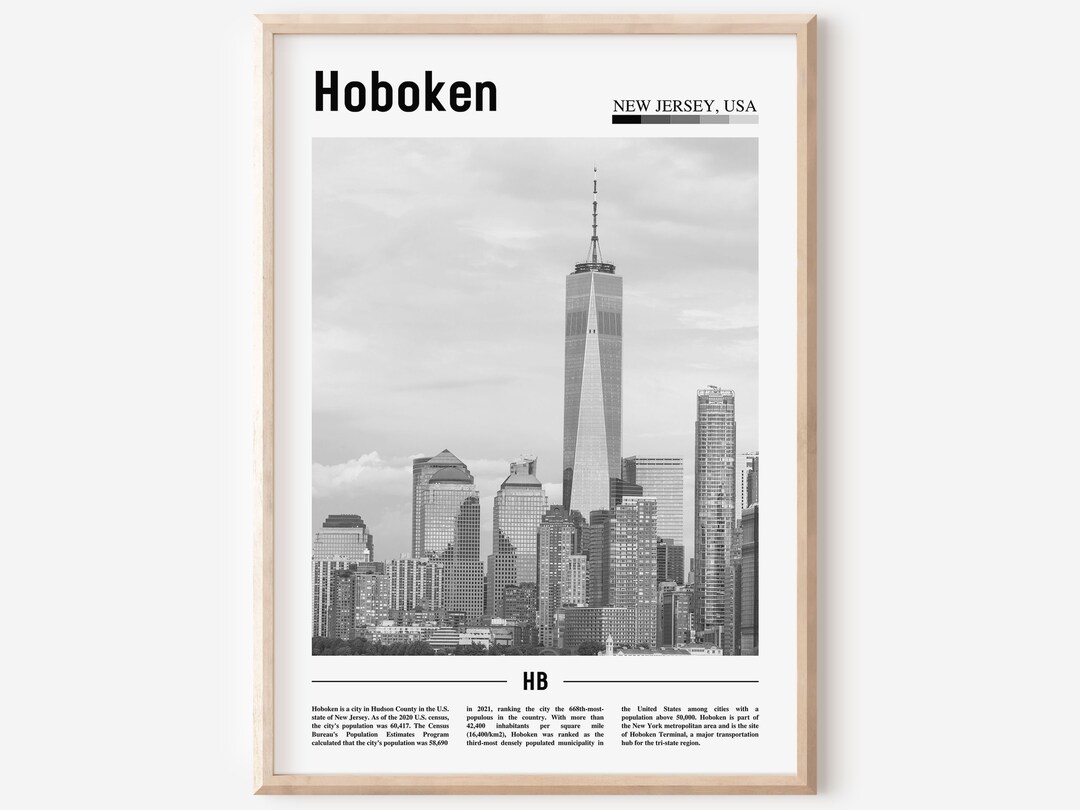 Hoboken Poster Black and White Hoboken Print Black and White Etsy