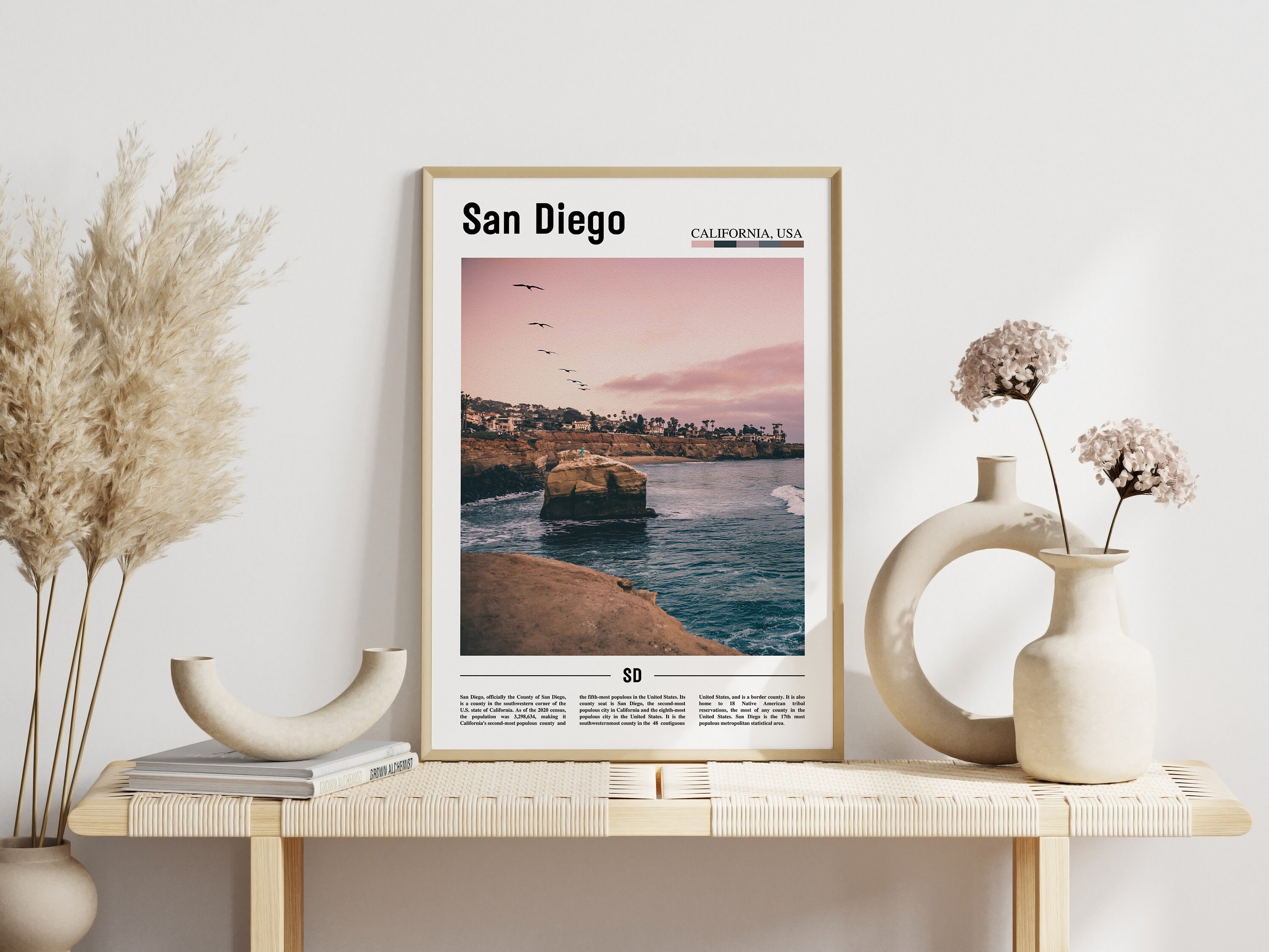 San Diego Print, San Diego Poster, San Diego Wall Art, Minimal
