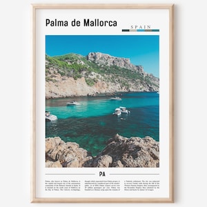 Cartel de Palma de Mallorca, Impresión de Palma de Mallorca, Arte de pared de Palma de Mallorca, Foto de España, Cartel de España, Impresión de España, Cartel de viaje mínimo