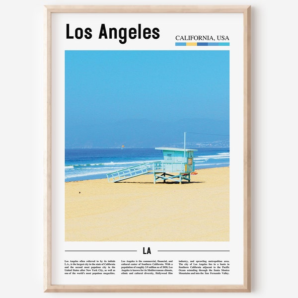 Los Angeles Print, Los Angeles Poster, Los Angeles Wall Art, Oil Painting Poster, City Print, City Artwork, Travel Artwork, Travel Wall Art