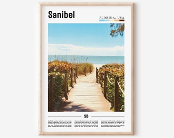 Sanibel Print, Sanibel Poster, Sanibel Wall Art, Oil Painting Poster, Colorful City Print, City Artwork, Travel Artwork, Travel Wall Art