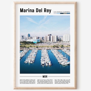 Marina Del Rey Print, Marina Del Rey Poster, Marina Del Rey Wall Art, Minimal Travel Print, Minimal Poster Destination, Oil Painting Poster