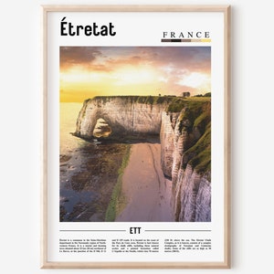 Étretat Print, Étretat Poster, Étretat Wall Art, France Photo, France Poster, France Print, France Wall Art, Minimal Travel Poster