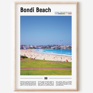 Bondi Beach Print, Bondi Beach Poster, Bondi Beach Wall Art, Oil Painting Poster, City Print, City Artwork, Travel Artwork, Travel Wall Art