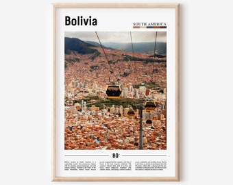 Bolivien Poster, Bolivien Druck, Bolivien Wandkunst, Südamerika Poster, Südamerika Druck, Reise Poster