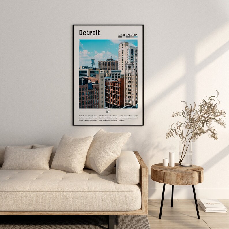 Detroit Print, Detroit Poster, Detroit Wall Art, United States Photo ...