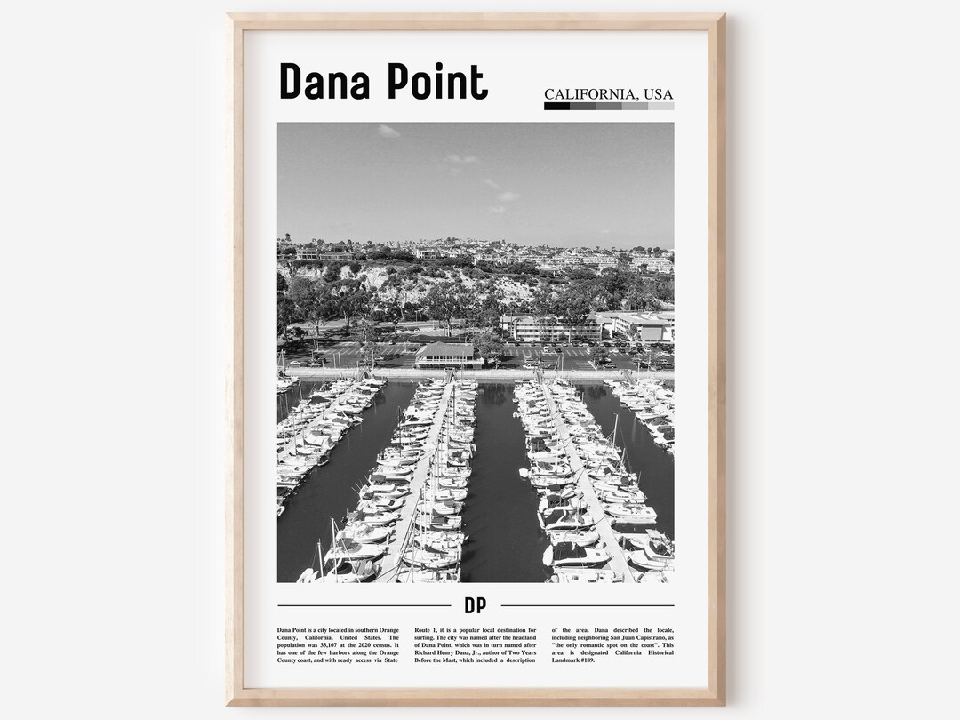 Dana Point Poster Black and White Dana Point Print Black and Etsy