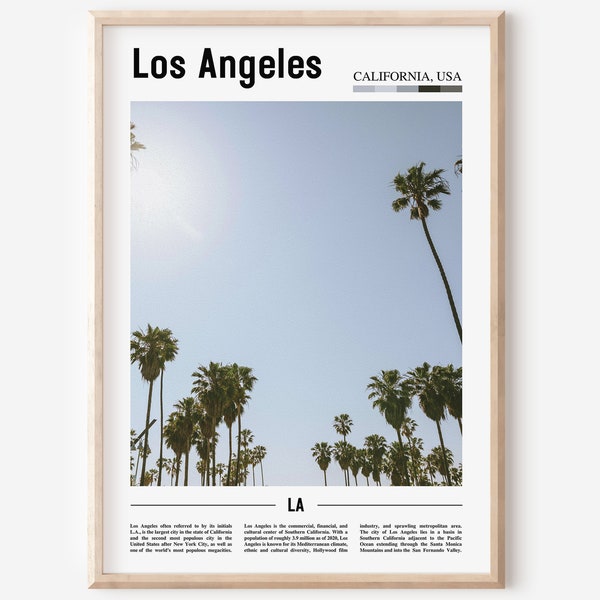 Los Angeles Print, Los Angeles Poster, Los Angeles Wall Art, Oil Painting Poster, City Print, City Artwork, Travel Artwork, Travel Wall Art