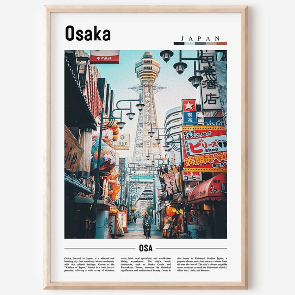 Osaka Poster, Osaka Print, Osaka Wandkunst, Asia Print, Asia Poster, Asia Photo, Minimal Travel Poster