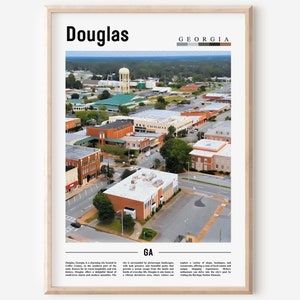 Douglas Poster, Douglas Print, Douglas Wall Art, Minimal Travel Print, Travel Destination, Oil Painting Poster