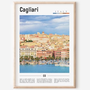 Cagliari Print, Cagliari Poster, Cagliari Wall Art, Italy Poster, Italy Print, Italy Wall Art, Minimal Travel Poster