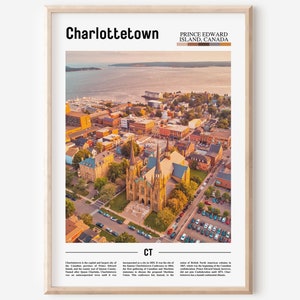 Charlottetown Print, Charlottetown Poster, Charlottetown Wall Art, Minimal Travel Print, Minimal City Poster, Travel Oil Painting Poster