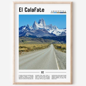 Cartel de El Calafate, Impresión de El Calafate, Arte de pared de El Calafate, Cartel de América del Sur, Impresión de América del Sur, Cartel de viaje imagen 1