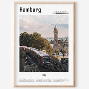 Hamburg Print, Hamburg Poster, Hamburg Wall Art, Minimal Travel Print, Minimal City Poster,Travel Destination,City Print,Oil Painting Poster