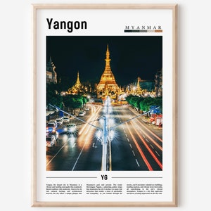 Yangon Poster, Yangon Print, Yangon Wall Art, Asia Print, Asia Poster, Asia Photo, Minimal Travel Poster