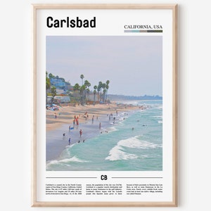 Carlsbad Print, Carlsbad Poster, Carlsbad Wall Art, Oil Painting Poster, Colorful City Print, City Artwork, Travel Artwork, Travel Wall Art