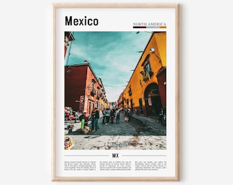 Mexiko Poster, Mexiko Druck, Mexiko Wandkunst, Minimal Travel Print, Reiseziel, Ölgemälde Poster