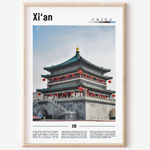 Xi'an Poster, Xi'an Print, Xi'an Wall Art, Asia Print, Asia Poster, Asia Photo, Minimal Travel Poster