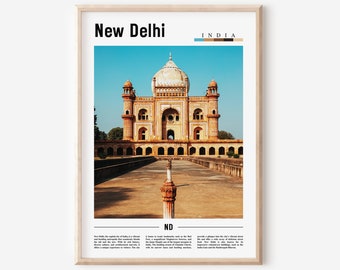 Neu-Delhi Poster, Neu-Delhi Druck, Neu-Delhi Wandkunst, Asien-Druck, Asien-Poster, Asien-Foto, Minimales Reise-Poster