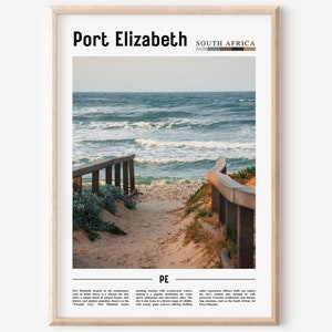 Port Elizabeth Poster, Port Elizabeth Print, Port Elizabeth Wall Art, Minimal Travel Print, Travel Destination, Oil Painting Poster