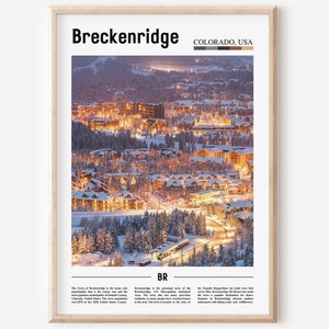 Impression de Breckenridge, affiche de Breckenridge, art mural de Breckenridge, affiche de peinture à l'huile, impression de ville, oeuvre de ville, oeuvre de voyage, art mural de voyage