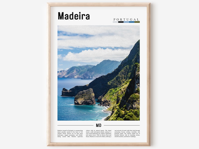 Madeira-affisch, Madeira-tryck, Madeiras väggkonst, Europafoto, Europa-affisch, Europa-tryck, Reseaffisch bild 1