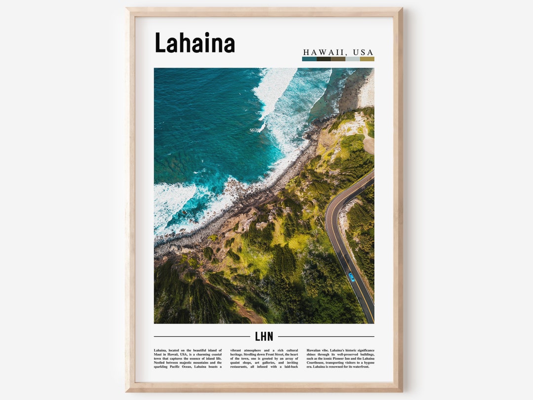 Lahaina Poster Lahaina Print Lahaina Wall Art Minimal Etsy