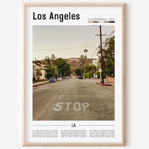 Los Angeles Print, Los Angeles Poster, Los Angeles Wall Art, Minimal Travel Print, Minimal City Poster, Oil Painting Poster