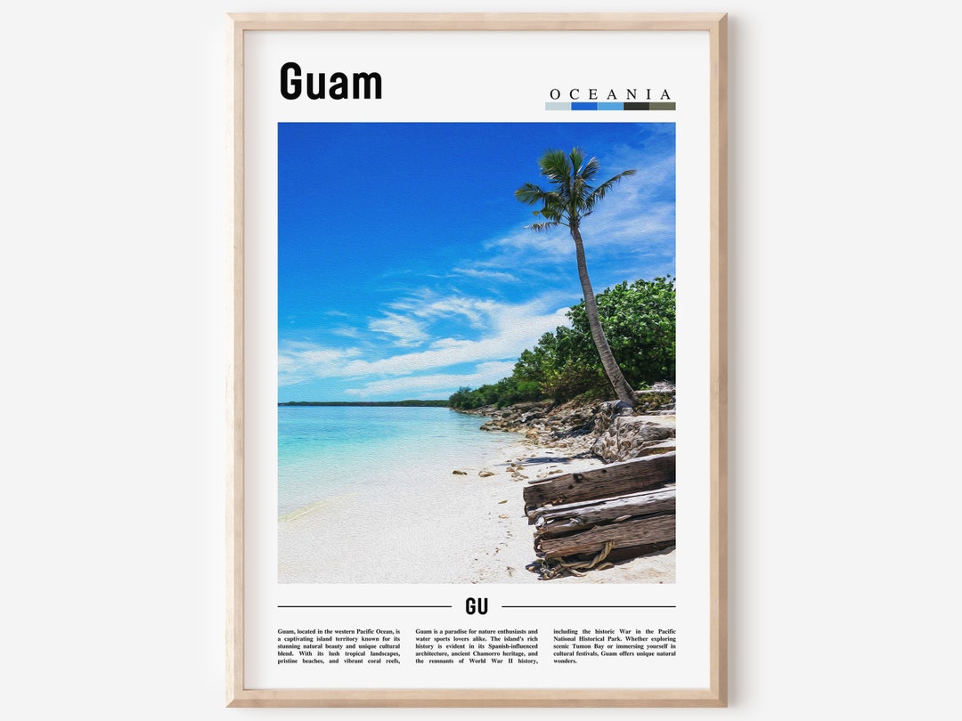 Guam Poster Guam Print Guam Wall Art Minimal Travel Print Etsy