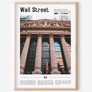 Wall Street Print, Wall Street Poster, Wall Street Wall Art, Oil Painting Poster, City Print, City Artwork, Travel Artwork, Travel Wall Art