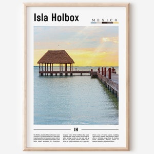 Isla Holbox Poster, Isla Holbox Print, Isla Holbox Wall Art, Minimal Travel Print, Travel Destination, Oil Painting Poster