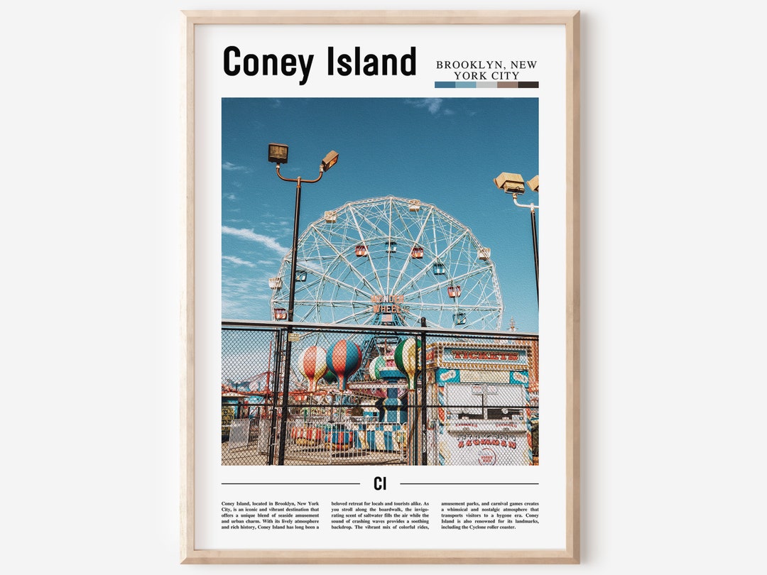 Coney Island Poster, Coney Island Print, Coney Island Wall Art, United States Photo, United ...