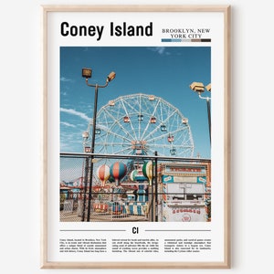 Affiche de Coney Island, impression de Coney Island, Art mural de Coney Island, Photo des États-Unis, affiche des États-Unis, impression des États-Unis