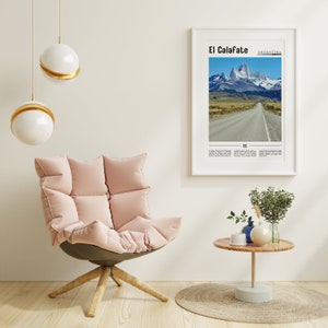 Cartel de El Calafate, Impresión de El Calafate, Arte de pared de El Calafate, Cartel de América del Sur, Impresión de América del Sur, Cartel de viaje imagen 3