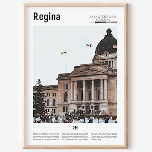 Regina Print, Regina Poster, Regina Wall Art, Minimal Travel Print, Minimal City Poster, Travel Destination, City Print, Oil Painting Poster