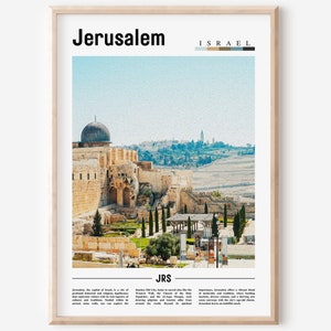 Jerusalem Poster, Jerusalem Print, Jerusalem Wall Art, Minimal Travel Print, Travel Destination, Oil Painting Poster