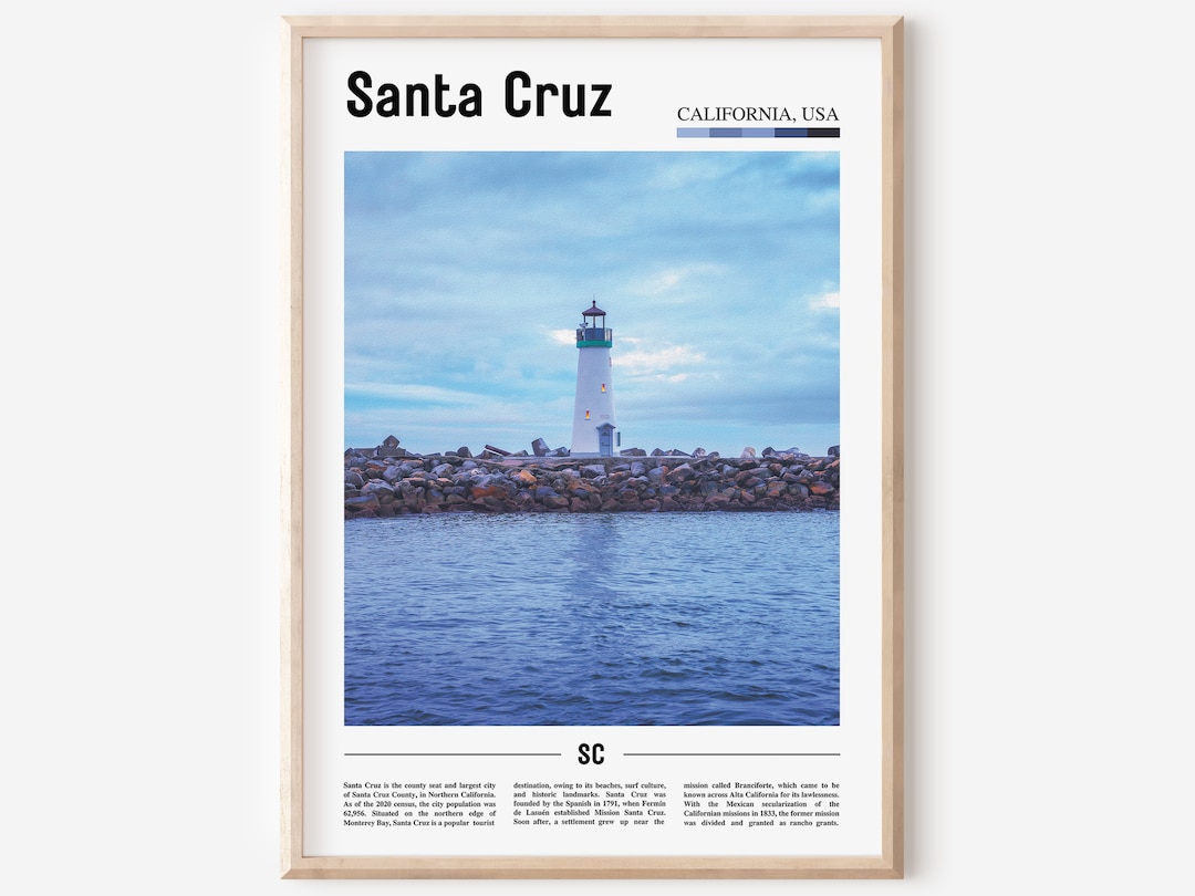 Santa Cruz Print Santa Cruz Poster Santa Cruz Wall Art Oil Etsy